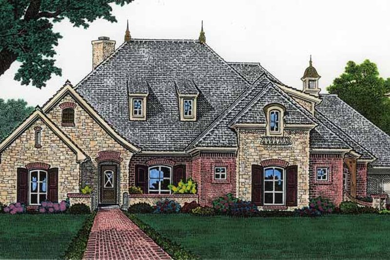 Architectural House Design - Country Exterior - Front Elevation Plan #310-1205