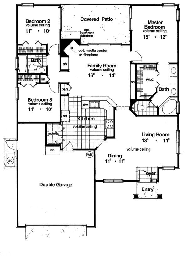 House Design - Mediterranean Floor Plan - Main Floor Plan #417-480