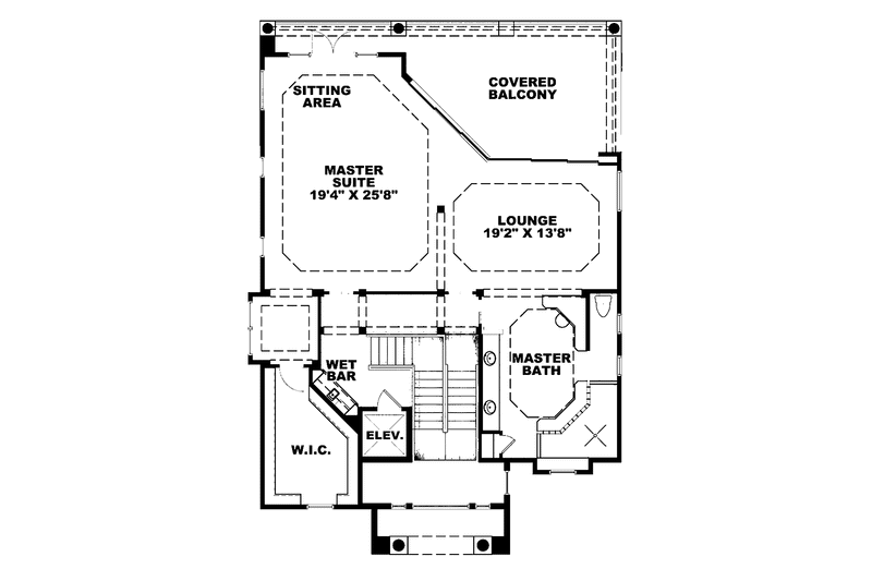 Home Plan - Floor Plan - Upper Floor for Mediterranean House Plan #1017-95 - 5 bed, 3 bath