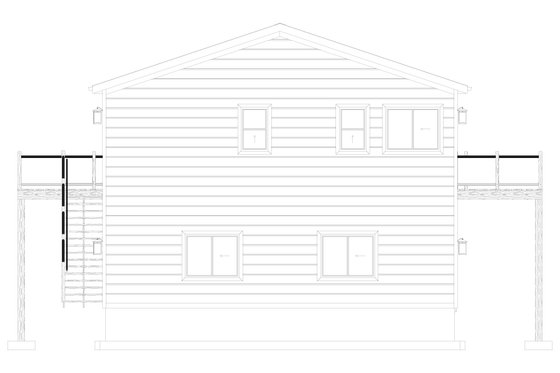 Exterior - Rear Elevation 1 for Barndominium House Plan #1060-398 - 3 bed, 3 bath