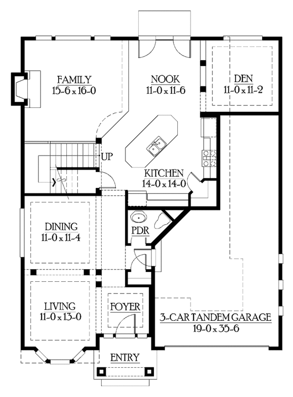 Architectural House Design - Craftsman Floor Plan - Main Floor Plan #132-268