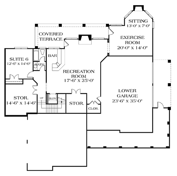 House Blueprint - Colonial Floor Plan - Lower Floor Plan #453-246