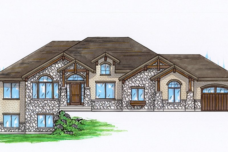 House Blueprint - Exterior - Front Elevation 3 for Craftsman House Plan #945-104 - 3 bed, 2.5 bath
