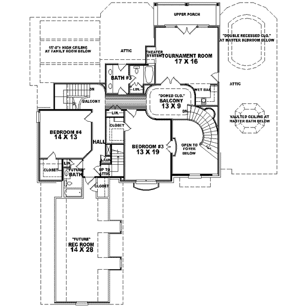 European Floor Plan - Upper Floor Plan #81-639