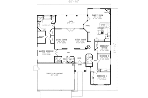 Floor Plan - Main Floor for Mediterranean House Plan #1-614 - 4 bed, 2.5 bath