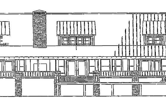 Exterior - Rear Elevation for Country House Plan #17-3266 - 5 bed, 3 bath