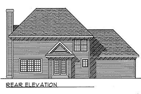 Exterior - Rear Elevation for Traditional House Plan #70-239 - 3 bed, 2.5 bath