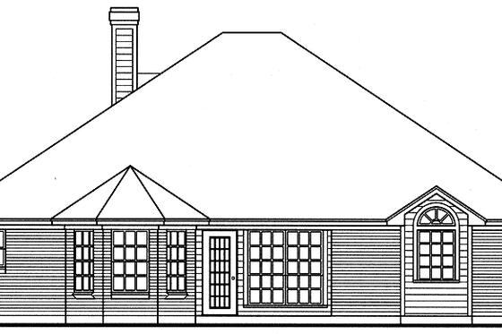 Exterior - Rear Elevation for Traditional House Plan #42-670 - 4 bed, 2 bath
