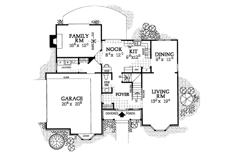 Home Plan - Floor Plan - Main Floor for Country House Plan #72-1078 - 3 bed, 2.5 bath