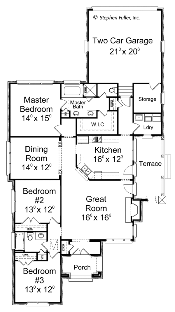 Architectural House Design - Ranch Floor Plan - Main Floor Plan #429-336