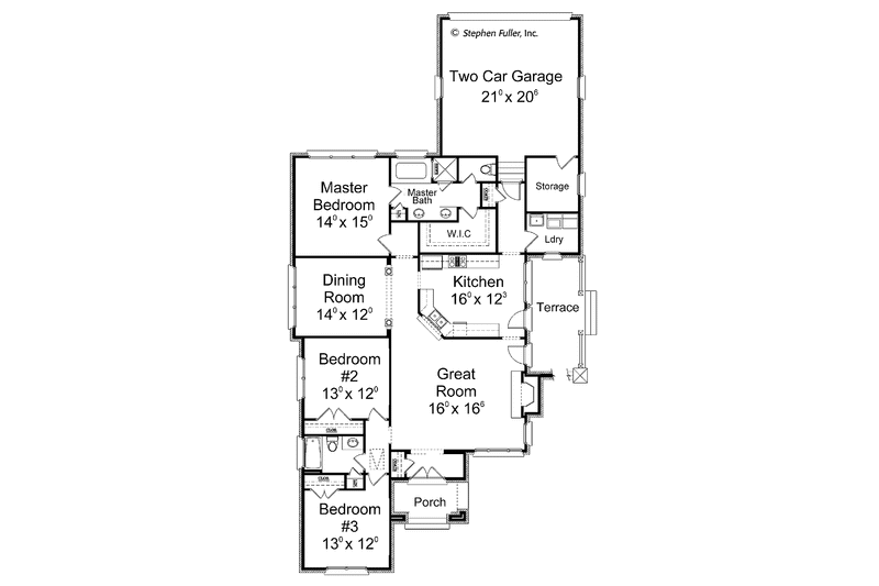 Dream House Plan - Floor Plan - Main Floor for Ranch House Plan #429-336 - 4 bed, 3 bath