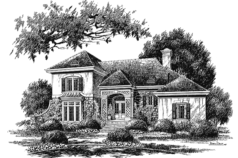 House Blueprint - Country Exterior - Front Elevation Plan #429-216