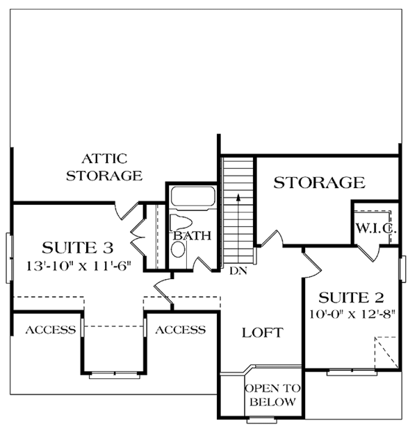 House Plan Design - Craftsman Floor Plan - Upper Floor Plan #453-268