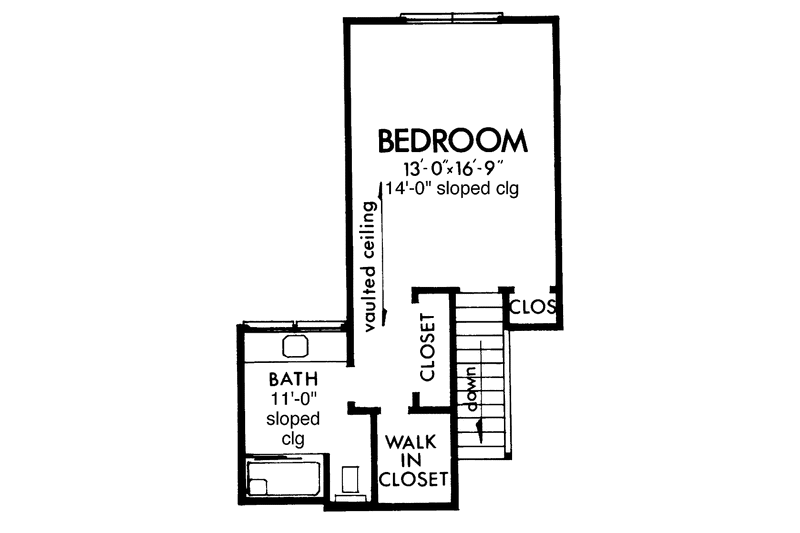 Home Plan - Floor Plan - Upper Floor for Contemporary House Plan #320-814 - 3 bed, 2 bath