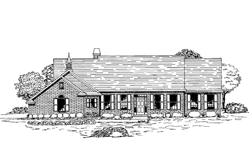 House Blueprint - Colonial Exterior - Front Elevation Plan #320-900