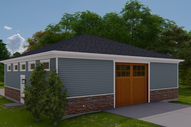 Architectural House Design - Exterior - Rear Elevation for Craftsman House Plan #1060-156, 1 bath