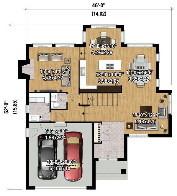 Contemporary Floor Plan - Main Floor Plan #25-4339