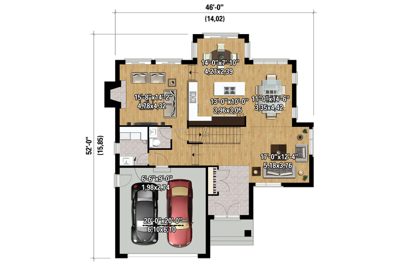 Architectural House Design - Floor Plan - Main Floor 1 for Contemporary House Plan #25-4339 - 4 bed, 2 bath