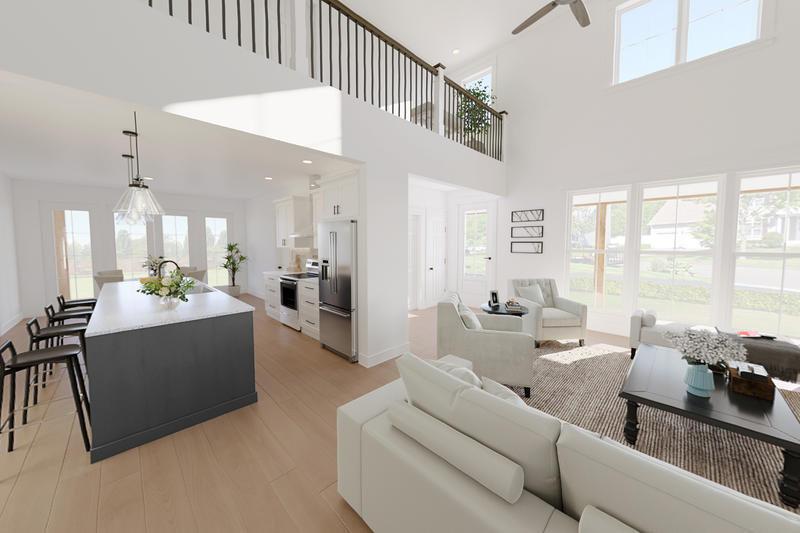 Home Plan - Interior - Family Room for Barndominium House Plan #48-1131 - 3 bed, 3.5 bath