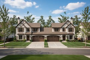 House Blueprint - Exterior - Front Elevation for Cottage House Plan #20-1344 - 3 bed, 2.5 bath