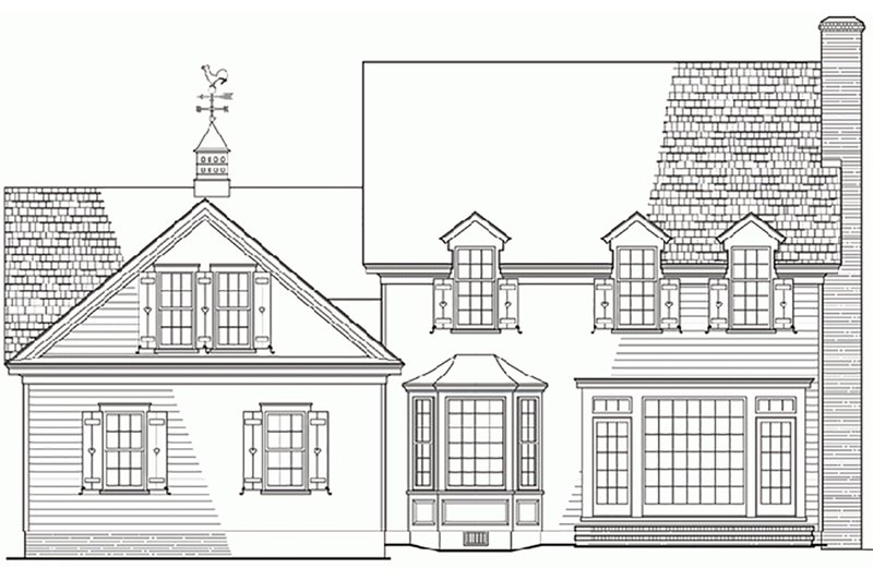 Dream House Plan - Exterior - Rear Elevation for Country House Plan #137-115 - 4 bed, 3 bath