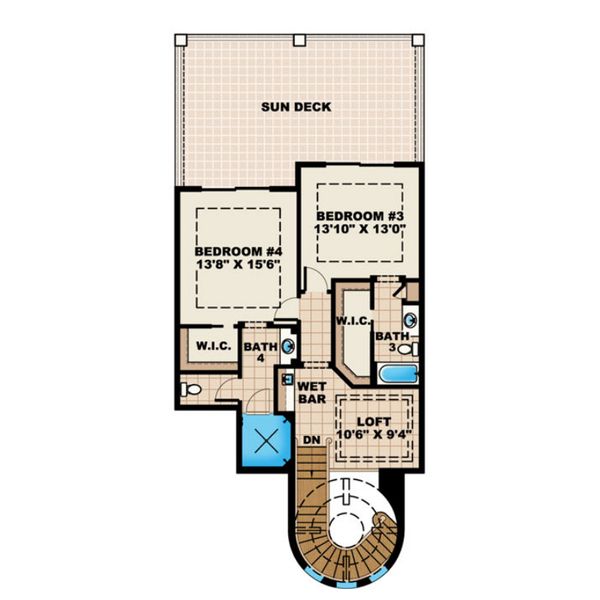 Mediterranean Floor Plan - Upper Floor Plan #27-561