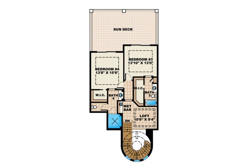 Home Plan - Floor Plan - Upper Floor for Mediterranean House Plan #27-561 - 4 bed, 4.5 bath