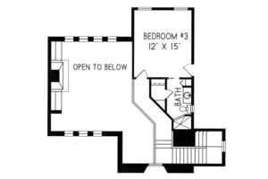 Floor Plan - Upper Floor for Mediterranean House Plan #76-109 - 3 bed, 3.5 bath