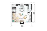 Modern Style House Plan - 1 Beds 1.5 Baths 1148 Sq/Ft Plan #23-2029 