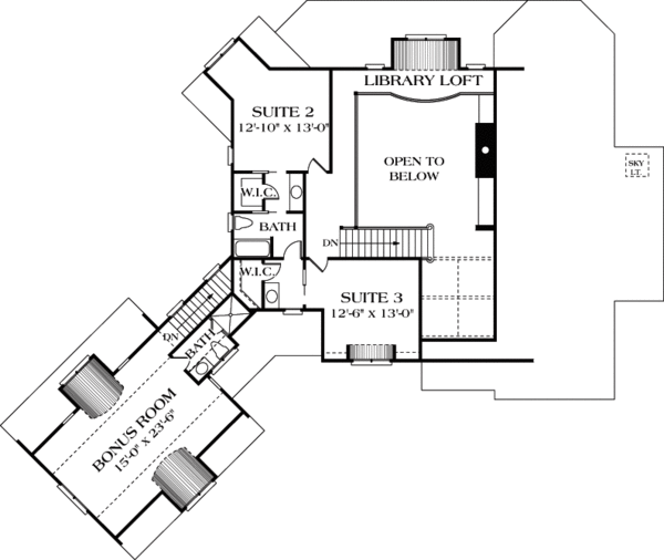 European Floor Plan - Upper Floor Plan #453-36