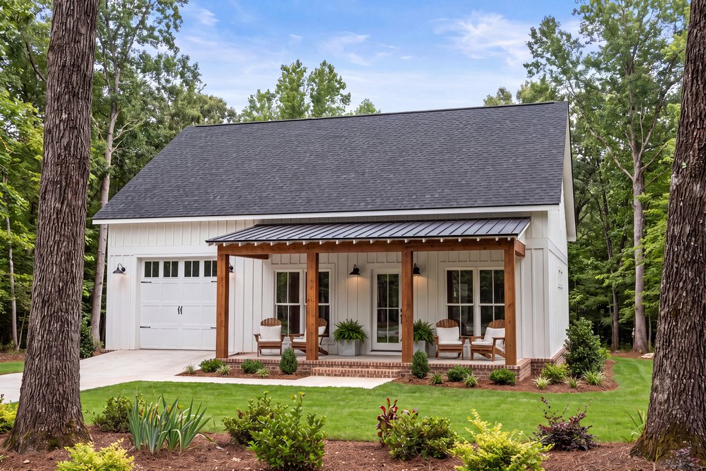 Exterior - Front Elevation 2 for Barndominium House Plan #430-444 - 2 bed, 2 bath