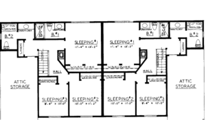 Floor Plan - Upper Floor for Traditional House Plan #303-303 - 3 bed, 2.5 bath