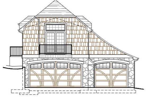 Exterior - Front Elevation for Craftsman House Plan #487-3 - 1 bed, 1 bath