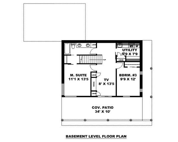 House Design - Contemporary Floor Plan - Lower Floor Plan #117-1043