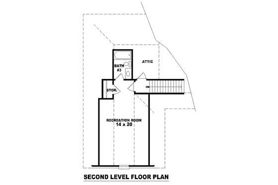 Floor Plan - Upper Floor for European House Plan #81-1454 - 3 bed, 2 bath