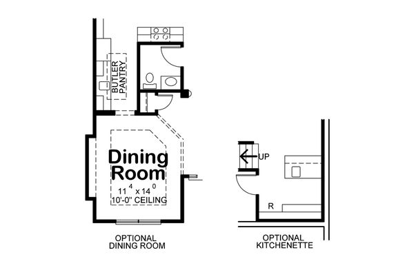 House Plan Design - Optional Dining Room & LL Kitchen