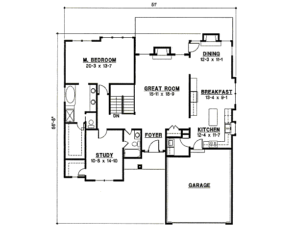 Traditional Floor Plan - Main Floor Plan #67-841