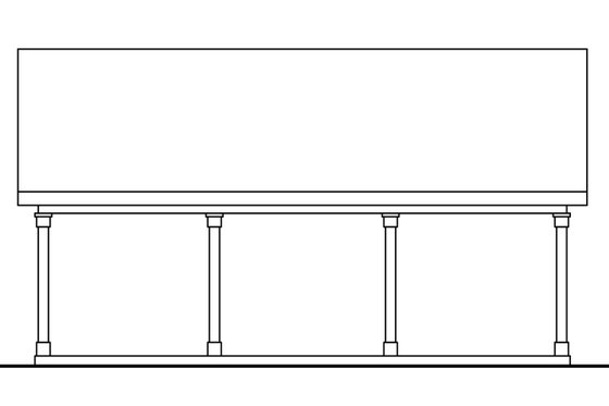 Exterior - Rear Elevation 1 for Traditional House Plan #124-1049, 0 bath
