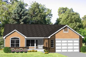 Ranch Exterior - Front Elevation Plan #116-196