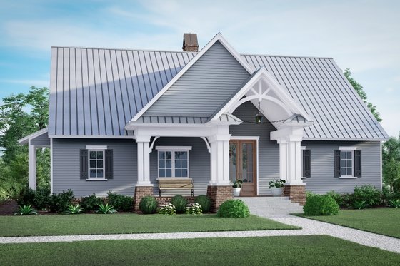 Exterior - Front Elevation 3 for Country House Plan #1081-32 - 3 bed, 3.5 bath