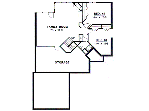 Traditional Floor Plan - Lower Floor Plan #67-349