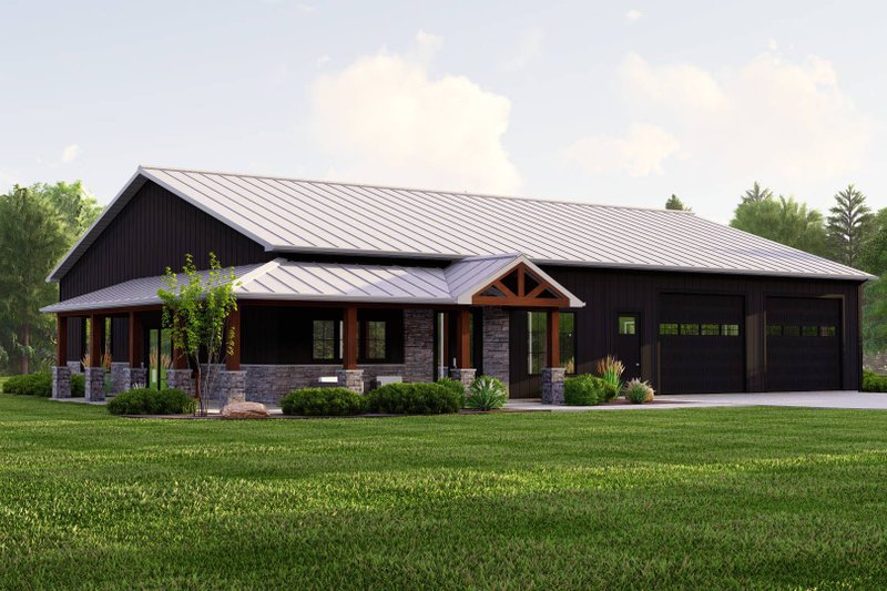Dream House Plan - Exterior - Other Elevation 1 for Barndominium House Plan #1064-259 - 1 bed, 1.5 bath