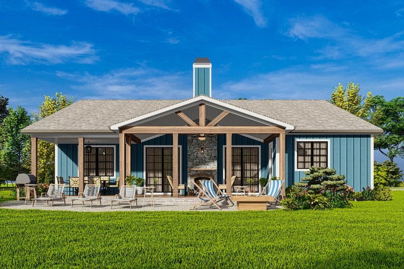 House Design - Exterior - Rear Elevation 1 for Craftsman House Plan #54-591 - 3 bed, 2.5 bath