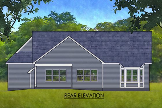 Exterior - Rear Elevation for Ranch House Plan #1010-237 - 3 bed, 2 bath