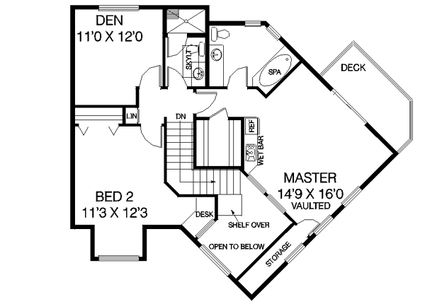 Traditional Floor Plan - Upper Floor Plan #60-449