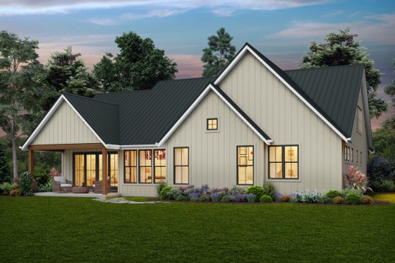 Exterior - Rear Elevation for Farmhouse House Plan #48-988 - 4 bed, 3 bath