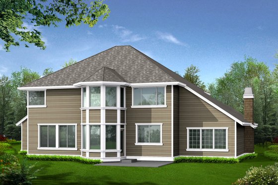 Exterior - Rear Elevation for Craftsman House Plan #132-142 - 4 bed, 2.5 bath