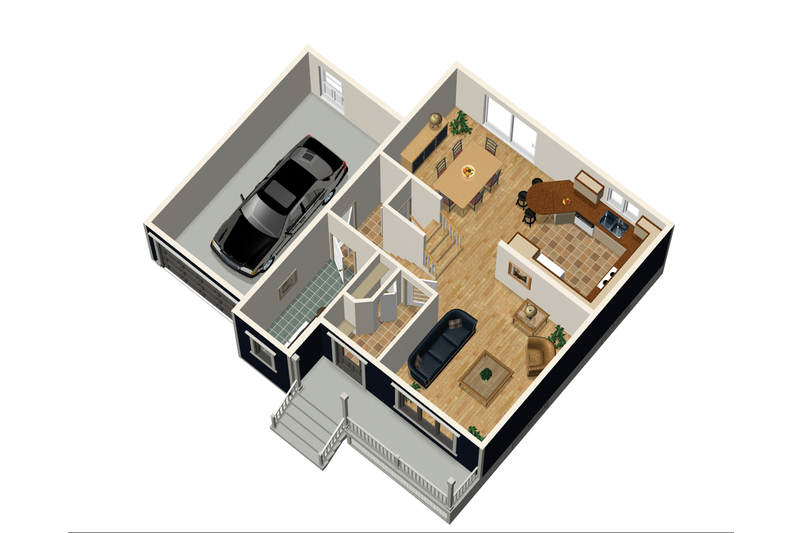 Home Plan - Floor Plan - Main Floor 1 for Contemporary House Plan #25-4297 - 3 bed, 1 bath