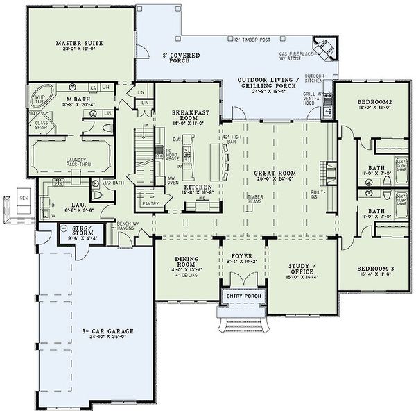 Dream House Plan - European Floor Plan - Main Floor Plan #17-2477