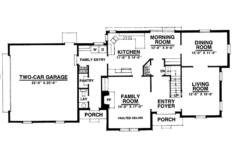 Dream House Plan - Floor Plan - Main Floor for Colonial House Plan #1016-8 - 4 bed, 2.5 bath